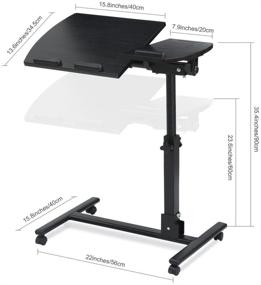 img 2 attached to 📚 LANGRIA Laptop Rolling Cart Table: Height Adjustable Mobile Laptop Stand Desk - A Versatile Workstation for Ultimate Mobility and Comfort