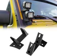 🚙 auxbeam 2pcs jeep a-pillar light mounting brackets - black dual a-pillar lower windshield hinge mounts for led working pod light bars on 2007-2017 jeep wrangler jk 2dr/4dr logo