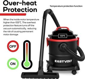 img 1 attached to 🧹 Eastvolt Wet Dry Vacuum Cleaner K-411F: Powerful 5.5 Peak HP, 5 Gallon 3-in-1 Blower with Hepa Filtration for Home, Garage, Vehicle, Workshop