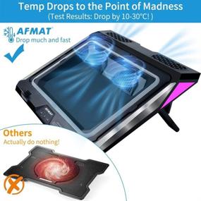 img 3 attached to Gaming Laptop Cooling Pad - Strongest Laptop Cooler for 17.3 inch Laptops, Enhanced Heat Dissipation, Colorful Lights, Adjustable Mount Stand, Temperature Reduction by 20-30 Degrees