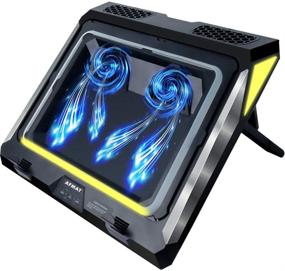 img 4 attached to Gaming Laptop Cooling Pad - Strongest Laptop Cooler for 17.3 inch Laptops, Enhanced Heat Dissipation, Colorful Lights, Adjustable Mount Stand, Temperature Reduction by 20-30 Degrees
