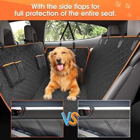 img 3 attached to 🐾 Waterproof Dog Car Seat Cover for Back Seat, Scratchproof Pet Hammock with Side Flaps and 4 Storage Bags - Washable Nonslip Backseat Protection for Cars, Trucks, and SUVs