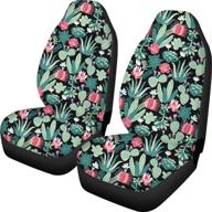 🌵 tropical style cactus print car seat covers - refresh your ride with bigcarjob's breathable saddle blanket covers (pack of 2, green) logo