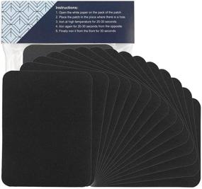 img 4 attached to 🧵 COCOBOO 15pcs Iron on Patches for Clothes Repair - Black Fabric Clothing Patches, Large Size Kit for Knee Work Pants and Jeans, 4.9" x 3.7