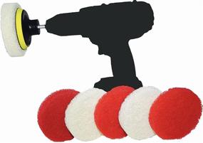 img 4 attached to Non-Scratch Spin-Scrub Drill Brush Scrub Pad Attachment Set - Ultimate Spin Scrubber for Tiles, Sinks, Water Spots, Fiberglass Tubs, Vinyl Floors - Bathroom Scrubber Drill Attachment (6-Pack)