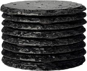 img 3 attached to 🍻 Urbanstrive Eco-Friendly Slate Drink Coasters: Set of 8 Round Stone Coasters with Holder for Bars and Homes - 4 Inch, Black