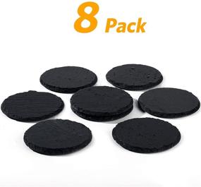 img 1 attached to 🍻 Urbanstrive Eco-Friendly Slate Drink Coasters: Set of 8 Round Stone Coasters with Holder for Bars and Homes - 4 Inch, Black