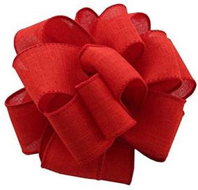 img 1 attached to 🎀 Red DWI Linen Wired Edge Ribbon - 2.5" x 50 Yards by Berwick Offray
