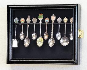 img 3 attached to 🔒 Premium Black Wall Mount Spoon Display Cabinet with Lockable Holder and UV Protection – Showcase and Safeguard Your Collection Effectively!