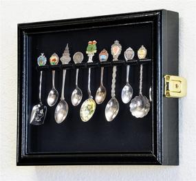 img 1 attached to 🔒 Premium Black Wall Mount Spoon Display Cabinet with Lockable Holder and UV Protection – Showcase and Safeguard Your Collection Effectively!