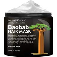 majestic pure baobab hydrating hair mask - nourishing, smooths frizzy hair, promotes scalp health - luxurious glow, silky shine - sulfate-free formula - helps repair damaged hair - 16.9 fl oz logo