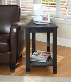 img 1 attached to 🪑 Modern Black Homelegance Elwell Wedged Chairside Table: Functional and Stylish Addition to Any Living Space