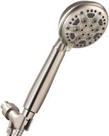 🚿 couradric handheld shower head with hose and adjustable brass ball joint bracket - 6 spray settings, high pressure model, 2.5 gpm, 4" - brushed nickel finish logo