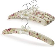 👗 glcon 16-inch satin padded hangers for sweaters - premium padded clothes hangers with foam fabric - stylish canvas covers for women's clothing - perfect for adult wedding bridesmaids (pack of 5) логотип