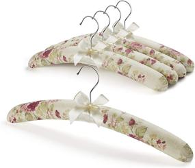 img 4 attached to 👗 GLCON 16-inch Satin Padded Hangers for Sweaters - Premium Padded Clothes Hangers with Foam Fabric - Stylish Canvas Covers for Women's Clothing - Perfect for Adult Wedding Bridesmaids (Pack of 5)