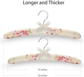 img 3 attached to 👗 GLCON 16-inch Satin Padded Hangers for Sweaters - Premium Padded Clothes Hangers with Foam Fabric - Stylish Canvas Covers for Women's Clothing - Perfect for Adult Wedding Bridesmaids (Pack of 5)