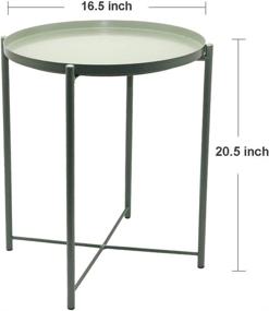 img 2 attached to 🌿 AfooBezos Tray Metal End Table: Small Round Sofa Table – Anti-Rust, Waterproof for Indoor & Outdoor use – Snack Table, Accent Coffee Table – Living Room, Balcony, Bedroom – 20.5"H x 16.5"D – Green