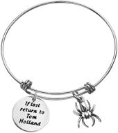 🕷️ inspirational spider charm bracelet: perfect gift for son, daughter, boyfriend, him, family, & friends - adjustable, encouraging, motivational logo