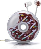 🍩 anruk cute donut earbuds for kids, kid size wired earbud &amp; in-ear headphones with microphone and lovely earphones storage case gifts for school girls and boys - grey logo