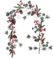 🎄 premium toutn 6.7 ft christmas garland with flexible artificial pine cone berry ornaments - stunning xmas holiday new year decor at home logo