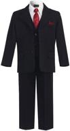 👔 olivia koo boys pinstripe 6-piece suit set with coordinating neck tie and pocket square logo