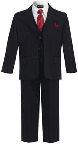 img 2 attached to 👔 OLIVIA KOO Boys Pinstripe 6-Piece Suit Set with Coordinating Neck Tie and Pocket Square