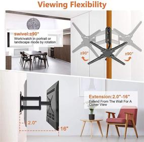 img 3 attached to 📺 KDG TV Wall Mount: Full Motion Bracket for 28-80 Inch TVs - VESA 600x400mm, 110 lbs Load, Single Stud Design