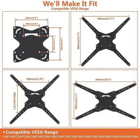 img 1 attached to 📺 KDG TV Wall Mount: Full Motion Bracket for 28-80 Inch TVs - VESA 600x400mm, 110 lbs Load, Single Stud Design