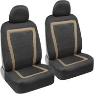 🚗 carxs beige freshmesh car seat covers - front seat protectors with sideless design and built-in armrest compatibility, universal fit interior accessories for auto truck van suv logo