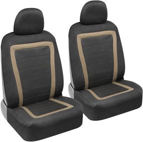 img 4 attached to 🚗 carXS Beige FreshMesh Car Seat Covers - Front Seat Protectors with Sideless Design and Built-in Armrest Compatibility, Universal Fit Interior Accessories for Auto Truck Van SUV