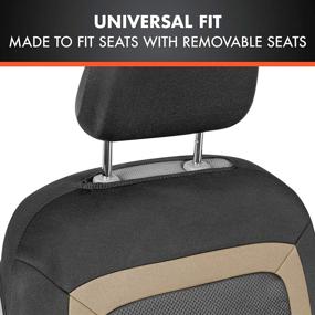 img 1 attached to 🚗 carXS Beige FreshMesh Car Seat Covers - Front Seat Protectors with Sideless Design and Built-in Armrest Compatibility, Universal Fit Interior Accessories for Auto Truck Van SUV