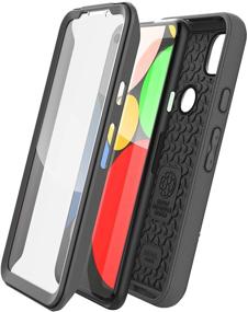 img 1 attached to Ultimate Protection: Encased Pixel 4a Belt Clip Case with Screen Protector (RebelShield Series) Full Body Cover - Perfect Fit for Google Pixel 4A (Black)