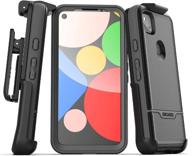 ultimate protection: encased pixel 4a belt clip case with screen protector (rebelshield series) full body cover - perfect fit for google pixel 4a (black) logo