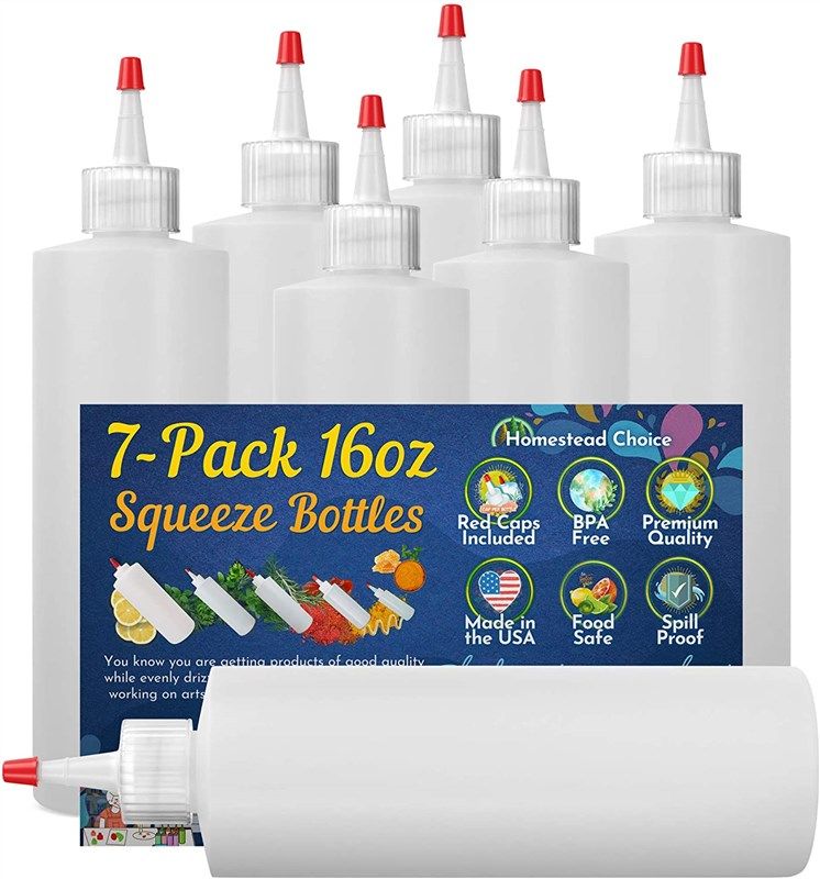 7 pack plastic squeeze condiment bottles 标志