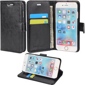 img 4 attached to 📱 Premium PU Leather 2-in-1 Protective Folio Flip Wallet Case with Credit Card Holder Slots and Kickstand for iPhone 6s/6 4.7 Inch - Black