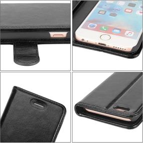 img 1 attached to 📱 Premium PU Leather 2-in-1 Protective Folio Flip Wallet Case with Credit Card Holder Slots and Kickstand for iPhone 6s/6 4.7 Inch - Black