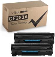 🖨️ v4ink compatible cf283a toner cartridge (2 pack) for hp pro mfp printers - high-quality replacement for hp 83a cf283a (black) logo