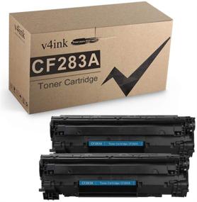 img 4 attached to 🖨️ V4INK Compatible CF283A Toner Cartridge (2 Pack) for HP Pro MFP Printers - High-Quality Replacement for HP 83A CF283A (Black)