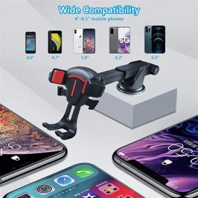 img 1 attached to 📱 BOLWEO Phone Car Holder Dashboard, Air Vent & Windshield Cradle for iPhone & Samsung (Red)