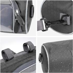 img 1 attached to Waterproof Bike Handlebar Bag with Touch Screen Pouch and 🚲 Removable Shoulder Strap - Perfect Biker Gift for Men and Women