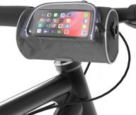 waterproof bike handlebar bag with touch screen pouch and 🚲 removable shoulder strap - perfect biker gift for men and women logo