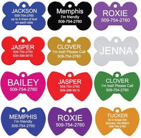 img 1 attached to 🐾 Personalized Pet Tags for Dogs and Cats - GoTags. Engraved on Both Front and Back. Available in Different Shapes, Colors, and Sizes. Made of Anodized Aluminum.