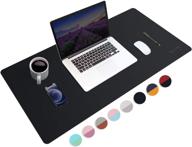 🖥️ premium leather desk mat: waterproof, multifunctional mousepad and keyboard pad - upcity desk mat (black, 2313") logo