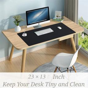 img 3 attached to 🖥️ Premium Leather Desk Mat: Waterproof, Multifunctional Mousepad and Keyboard Pad - Upcity Desk Mat (Black, 2313")