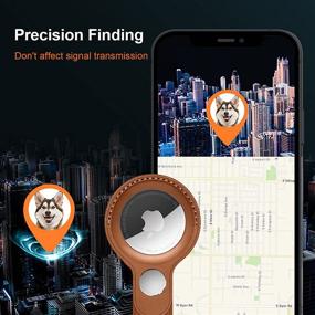 img 2 attached to Кожаный брелок для AirTag от Apple - премиум держатель Anti-Lost AirTag 2021 - коричневый