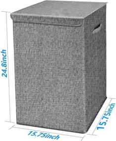 img 3 attached to 🧺 VETOKY 100L Super Large Laundry Hamper with Lid: Waterproof, Foldable & Portable - Grey