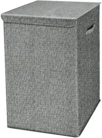 img 4 attached to 🧺 VETOKY 100L Super Large Laundry Hamper with Lid: Waterproof, Foldable & Portable - Grey