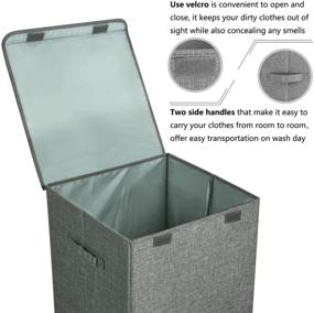 img 2 attached to 🧺 VETOKY 100L Super Large Laundry Hamper with Lid: Waterproof, Foldable & Portable - Grey