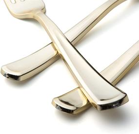 img 2 attached to 🍴 Dine in Style with N9R 72Pcs Gold Plastic Forks - Perfect for Parties, Weddings, and Formal Events