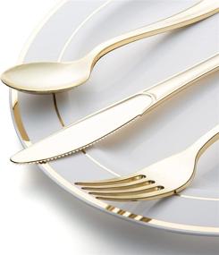 img 1 attached to 🍴 Dine in Style with N9R 72Pcs Gold Plastic Forks - Perfect for Parties, Weddings, and Formal Events